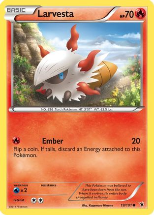 Image of Larvesta (19) 019  - Reverse Holofoil Noble Victories - Common
