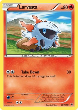 Image of Larvesta (20) 020  - Reverse Holofoil Noble Victories - Common