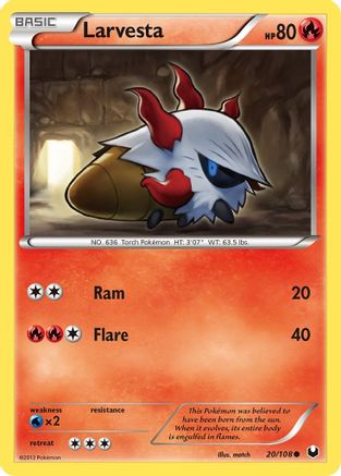 Image of Larvesta (20) 020  - Reverse Holofoil Dark Explorers - Common