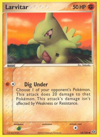 Image of Larvitar 052  - Reverse Holofoil Emerald - Common