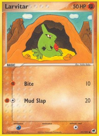 Image of Larvitar 051/101  - Reverse Holofoil Dragon Frontiers - Common