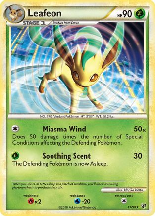 Image of Leafeon 017  Undaunted - Rare