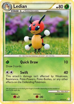 Image of Ledian 025  - Reverse Holofoil HeartGold SoulSilver - Rare
