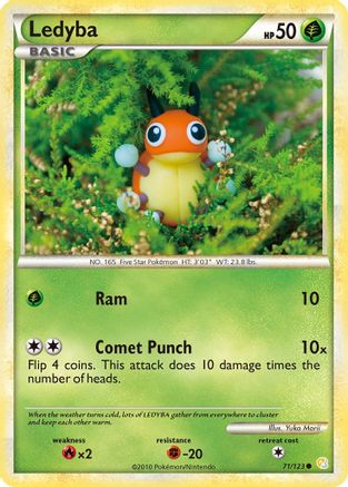 Image of Ledyba 071/123  - Reverse Holofoil HeartGold SoulSilver - Common