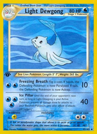 Image of Light Dewgong 045/105  - 1st Edition Neo Destiny - Uncommon