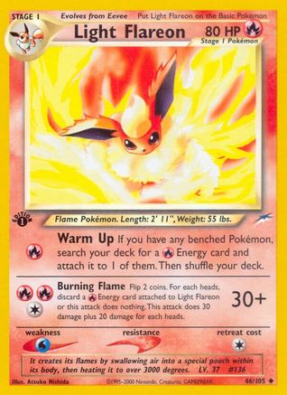 Image of Light Flareon 046/105  - Unlimited Neo Destiny - Uncommon