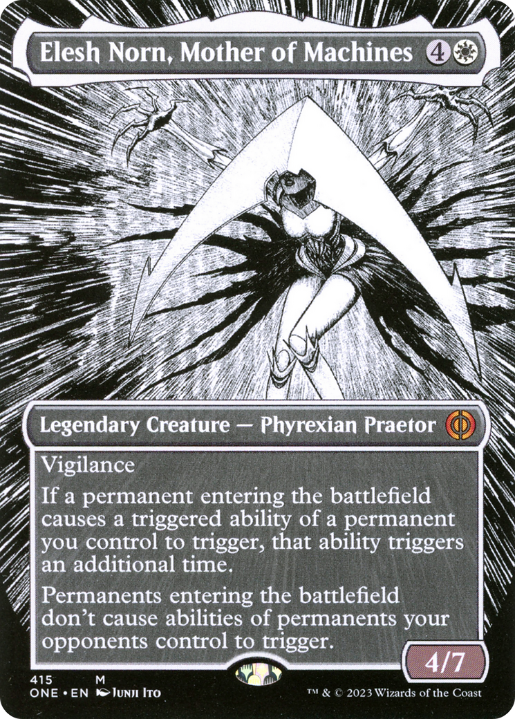 Image of Elesh Norn, Mother of Machines (Borderless) (ONE-415) - Phyrexia: All Will Be One (Borderless)