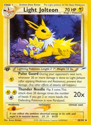 Image of Light Jolteon 048/105  - Unlimited Neo Destiny - Uncommon