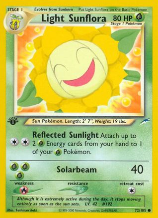 Image of Light Sunflora 072/105  - 1st Edition Neo Destiny - Common