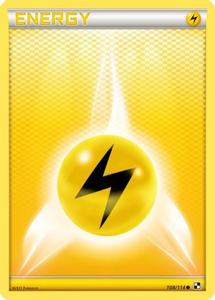 Image of Lightning Energy 108  - Reverse Holofoil Black and White - Common