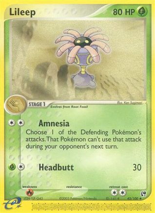 Image of Lileep 043/100  - Reverse Holofoil Sandstorm - Uncommon