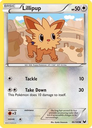 Image of Lillipup 086  - Reverse Holofoil Dark Explorers - Common