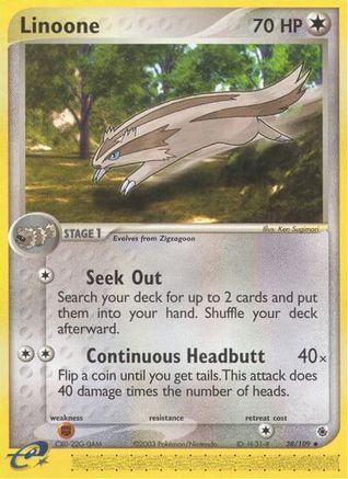Image of Linoone 038  - Reverse Holofoil Ruby and Sapphire - Uncommon
