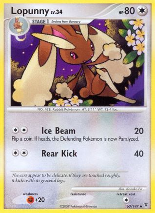 Image of Lopunny 063  - Reverse Holofoil Supreme Victors - Uncommon