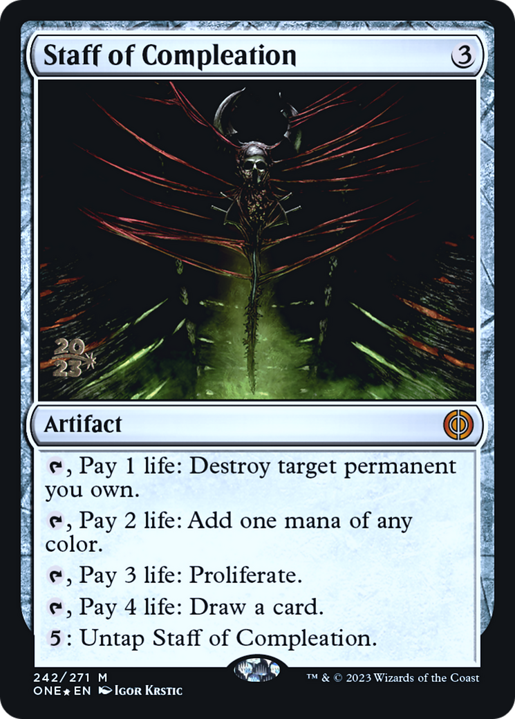 Image of Staff of Compleation (PRE-242) - Phyrexia: All Will Be One Promos Foil