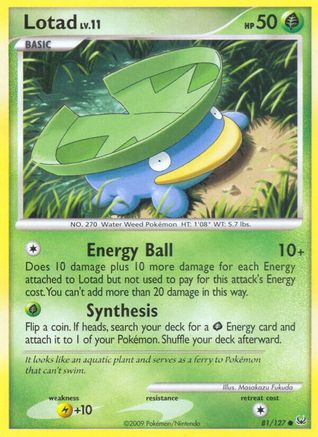 Image of Lotad 081/127  - Reverse Holofoil Platinum - Common