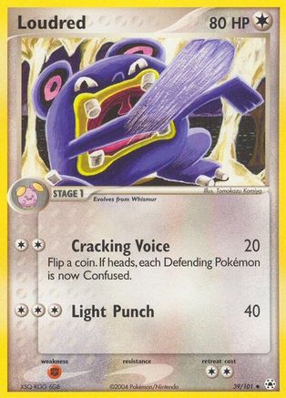 Image of Loudred 039/101  - Reverse Holofoil Hidden Legends - Uncommon