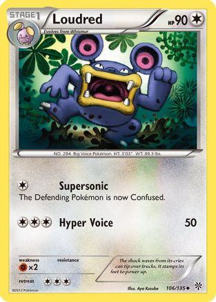 Image of Loudred 106  - Reverse Holofoil Plasma Storm - Uncommon