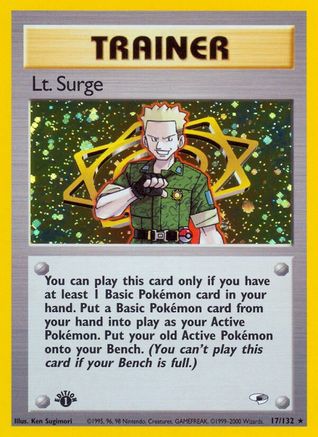 Image of Lt. Surge (17) 017/132  - Unlimited Holofoil Gym Heroes - Holo Rare