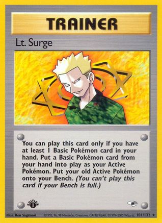 Image of Lt. Surge (101) 101/132  - Unlimited Gym Heroes - Rare