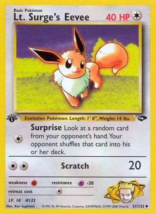 Image of Lt. Surge's Eevee 051/132  - Unlimited Gym Challenge - Uncommon