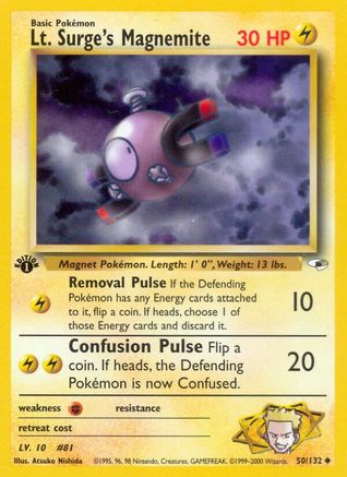 Image of Lt. Surge's Magnemite (50) 050/132  - 1st Edition Gym Heroes - Uncommon