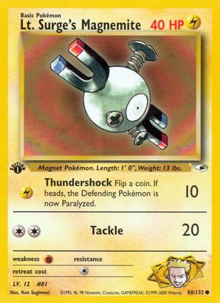 Image of Lt. Surge's Magnemite (80) 080/132  - 1st Edition Gym Heroes - Common