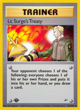 Image of Lt. Surge's Treaty 112/132  - 1st Edition Gym Heroes - Uncommon