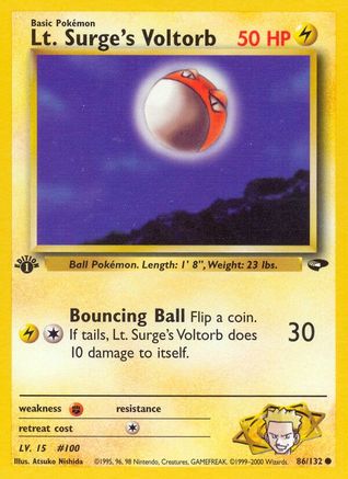 Image of Lt. Surge's Voltorb 086/132  - 1st Edition Gym Challenge - Common