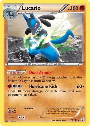 Image of Lucario (78) 078/135  - Reverse Holofoil Plasma Storm - Holo Rare