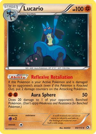 Image of Lucario 080/113  - Holofoil Legendary Treasures - Holo Rare