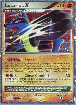Image of Lucario LV.X 122  - Holofoil Mysterious Treasures - Ultra Rare