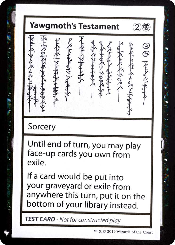 Image of Yawgmoth's Testament (CMB1-052) - Mystery Booster Playtest Cards 2019