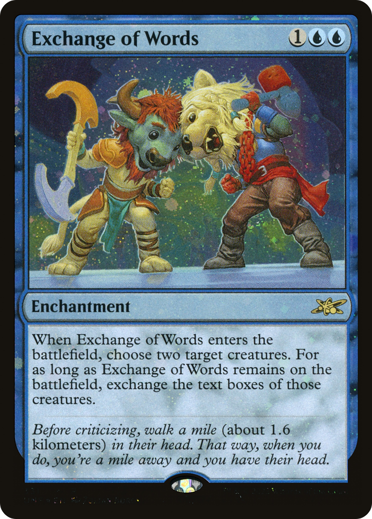 Image of Exchange of Words (Galaxy Foil) (UNF-331) - Unfinity Foil