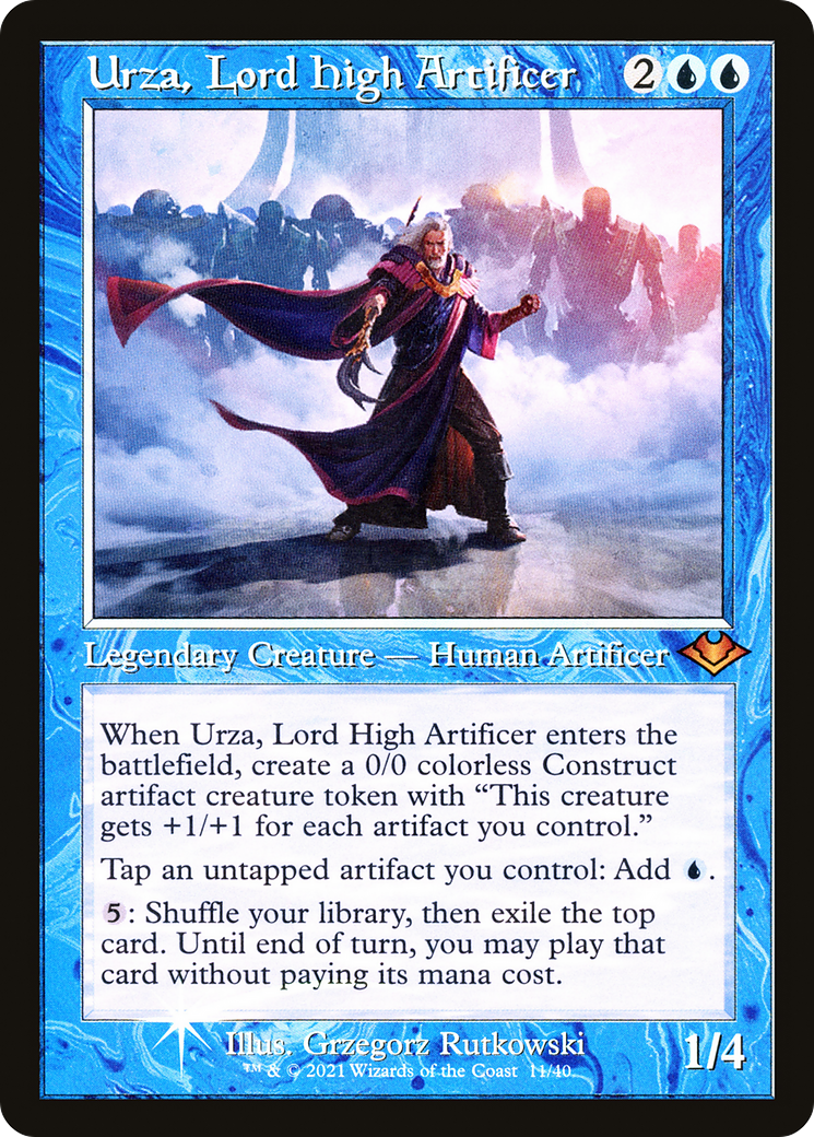 Image of Urza, Lord High Artificer (Retro Frame) (MH1-011) - Modern Horizons 1 Timeshifts Etched Foil