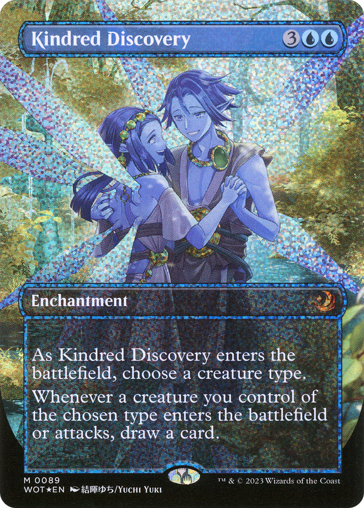 Image of Kindred Discovery (Anime Borderless) (Confetti Foil) (WOT-089) - Wilds of Eldraine: Enchanting Tales (Borderless) Foil