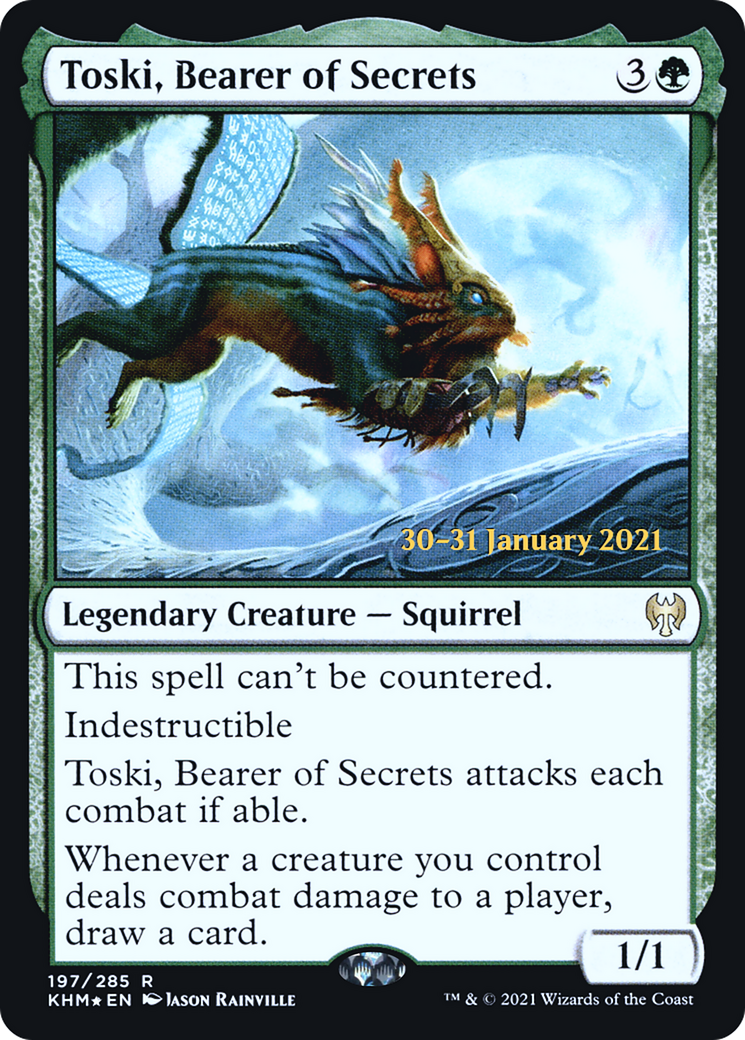 Image of Toski, Bearer of Secrets (PRE-197S) - Kaldheim Promos Foil