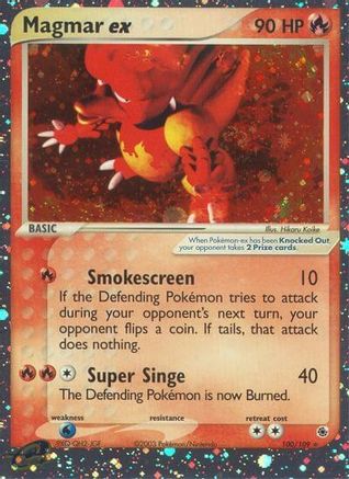 Image of Magmar ex 100/109  - Holofoil Ruby and Sapphire - Ultra Rare