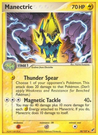 Image of Manectric 038/107  - Reverse Holofoil Deoxys - Uncommon