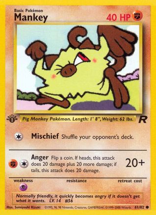 Image of Mankey 061/82  - 1st Edition Team Rocket - Common