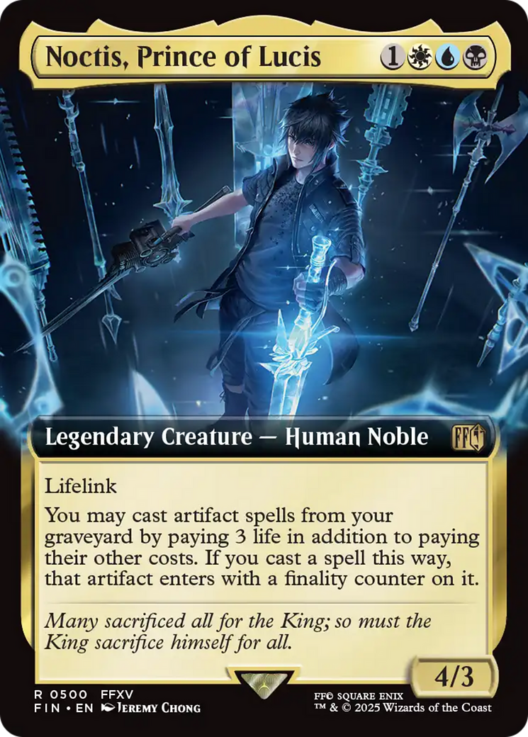 Image of Noctis, Prince of Lucis (Extended Art) (FIN-500) - FINAL FANTASY: (Extended Art) Foil