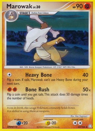 Image of Marowak 063  - Reverse Holofoil Legends Awakened - Uncommon