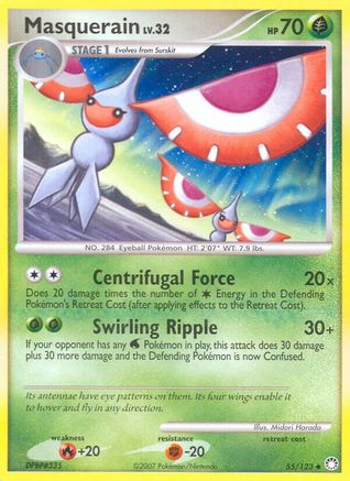 Image of Masquerain 055  - Reverse Holofoil Mysterious Treasures - Uncommon