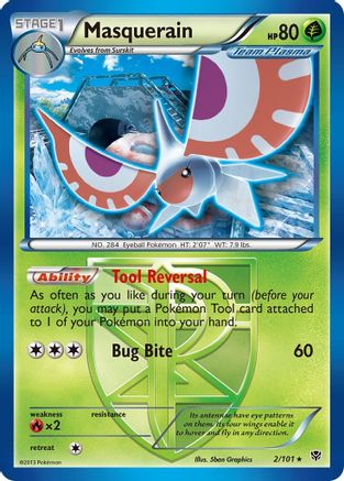 Image of Masquerain (Team Plasma) 002/101  Plasma Blast - Rare