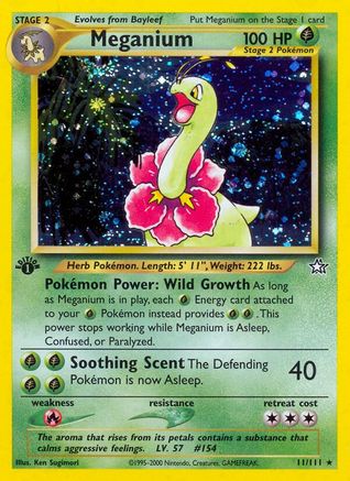 Image of Meganium (11) 011/111  - 1st Edition Holofoil Neo Genesis - Holo Rare