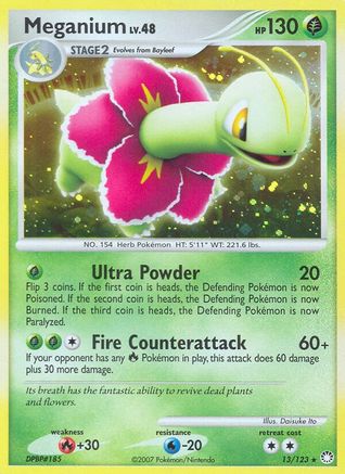 Image of Meganium 013/123  - Holofoil Mysterious Treasures - Holo Rare