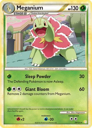 Image of Meganium 026  HeartGold SoulSilver - Rare