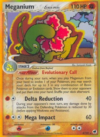 Image of Meganium (Delta Species) 004  - Holofoil Dragon Frontiers - Holo Rare