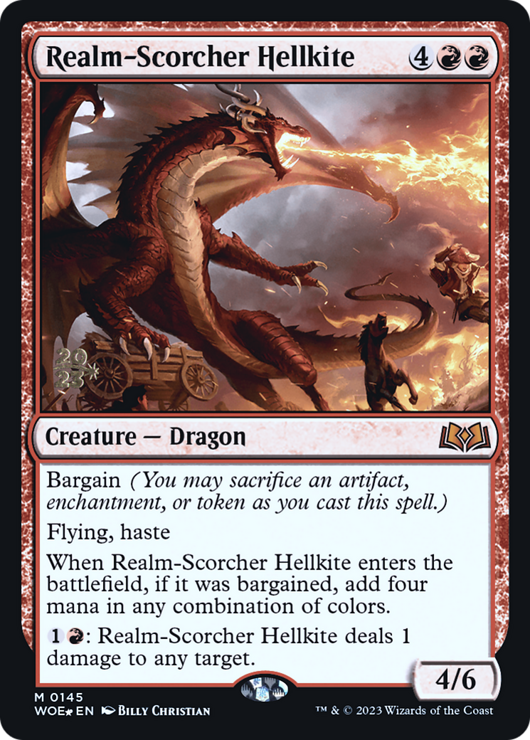 Image of Realm-Scorcher Hellkite (PRE-145) - Wilds of Eldraine Promos Foil