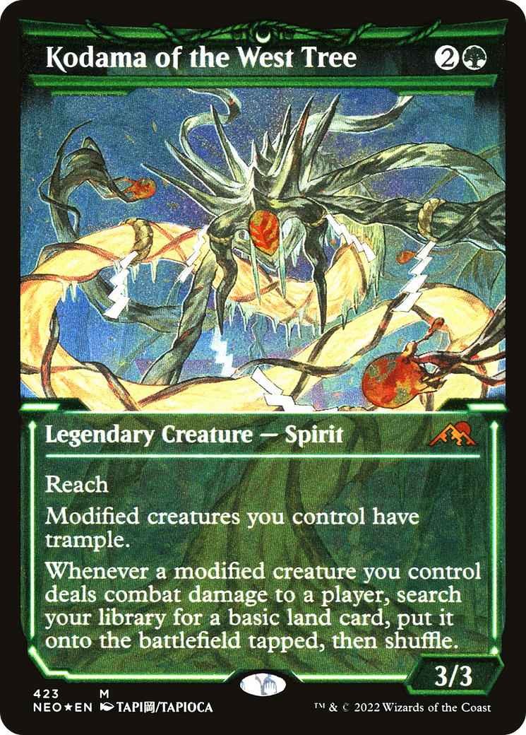 Image of Kodama of the West Tree (NEO-423) - Kamigawa: Neon Dynasty: (Showcase) Etched Foil